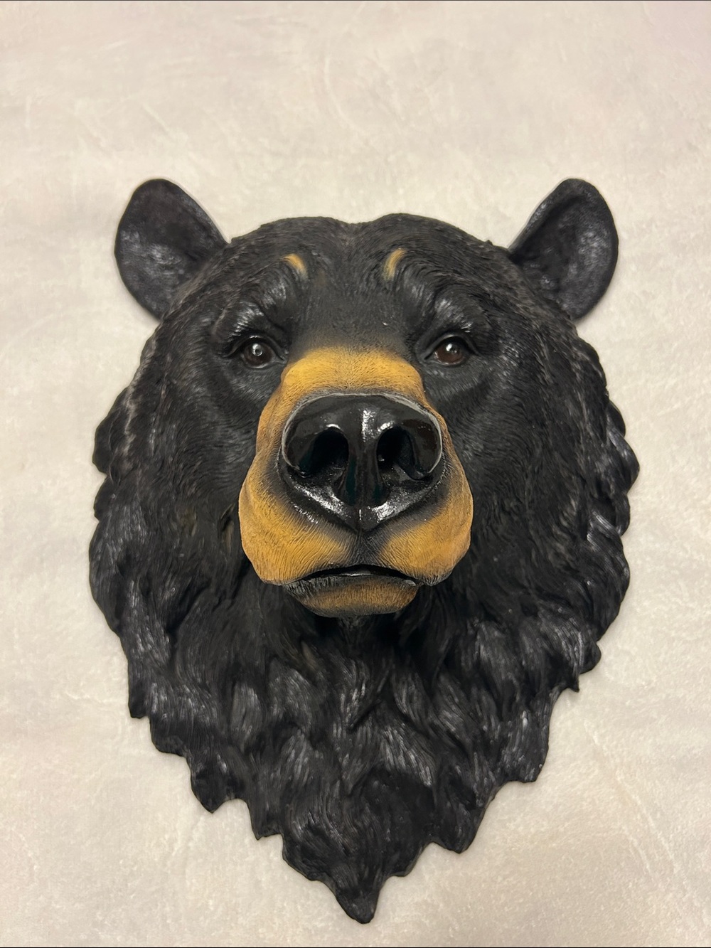 Black Bear Wall Mount Accent in Black and Tan
